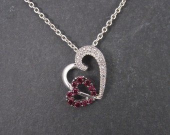 10K Pink Sapphire Diamond Heart Pendant