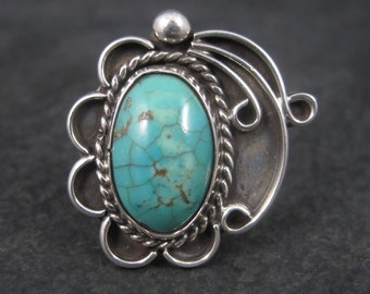 Large Vintage Southwestern Turquoise Ring Size 9