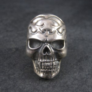 Mens Vintage Sterling Vampire Skull Ring Size 11 image 1