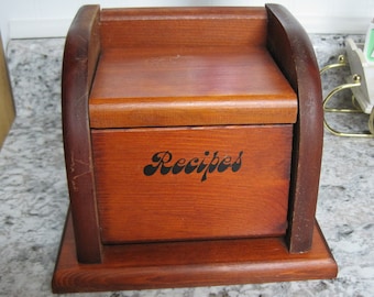 Vintage Wooden Recipe Box