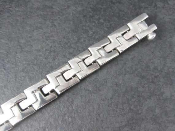 Heavy Vintage Mexican Sterling Link Bracelet 7.5 … - image 5