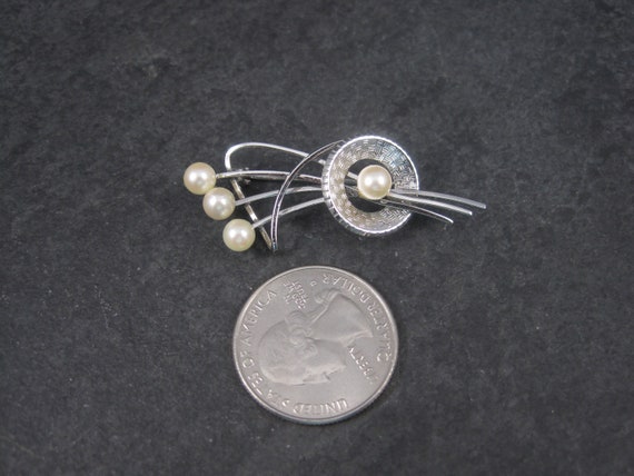 Estate Sterling Pearl Brooch Curtis Jewelry - image 2