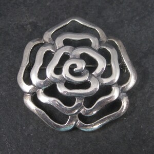 Large Sterling Silver Flower Brooch