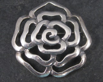 Estate Sterling Flower Brooch