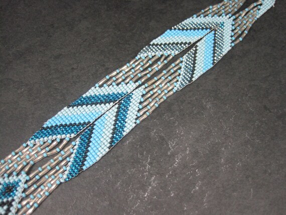 Native Blue Beaded Necklace - image 8