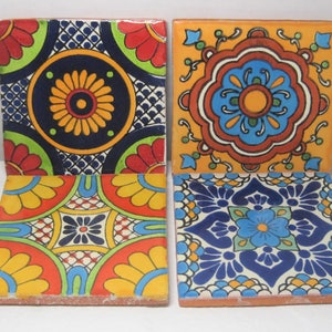 Mexican Tile Drink Coaster Set of 2 image 2
