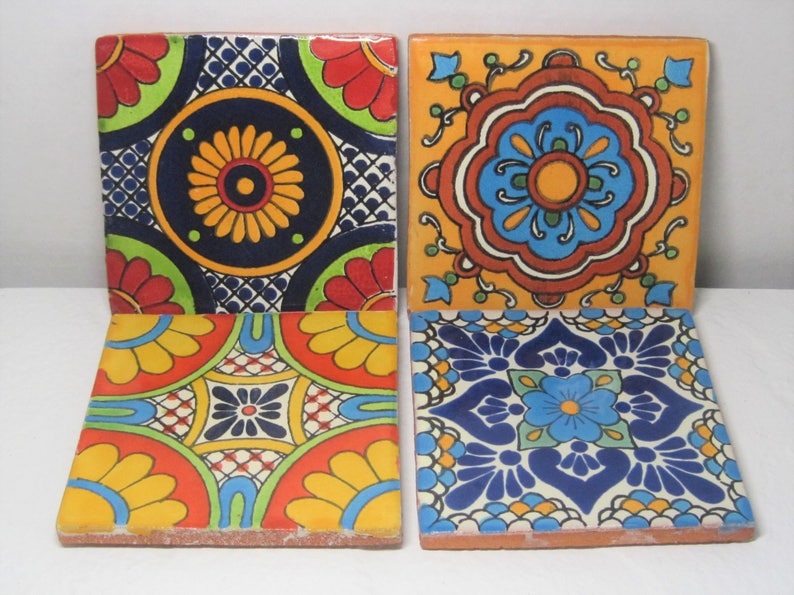 Mexican Tile Drink Coaster Set of 2 image 2