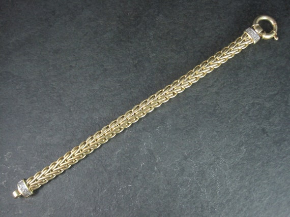 Vintage Italian 14K Diamond Bracelet 7.5 Inches - image 2
