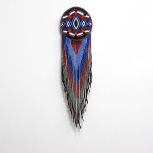 Huge Southwestern 13&quot; Beaded Rosette Hair Clip Barrette Regalia
