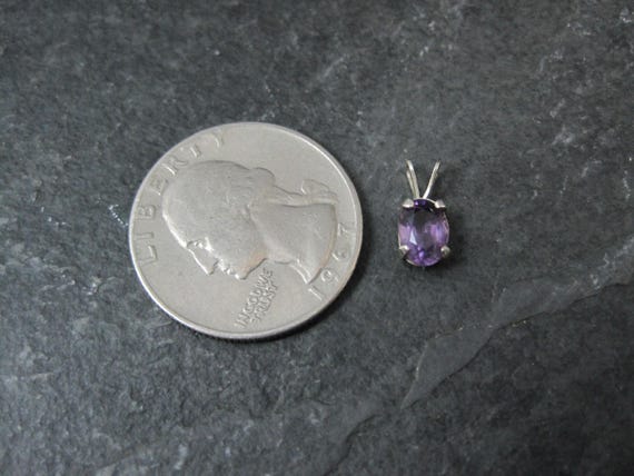 Tiny Oval Amethyst Pendant - image 3