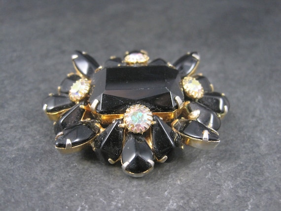 Vintage Black Rhinestone Juliana Brooch - image 2