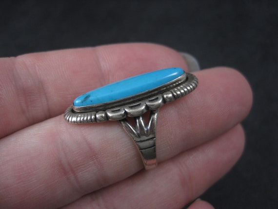 Vintage Turquoise Ring Size 6 Southwestern Sterli… - image 6