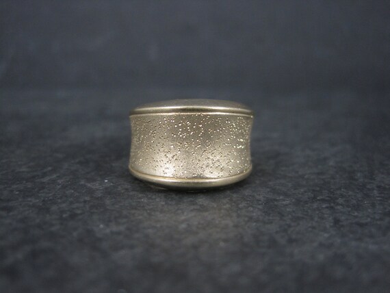 Wide Vintage 18K Vermeil Sterling Textured Ring C… - image 10