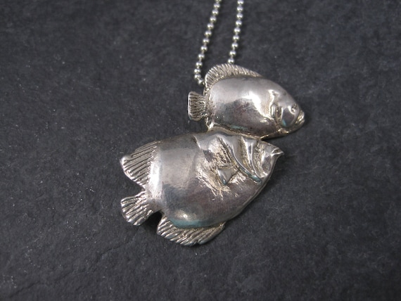 Whimsical Sterling Fish Pendant Necklace - image 9