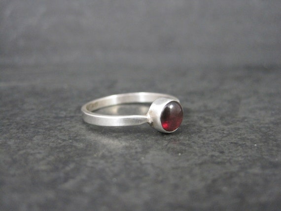 Simple Sterling Garnet Ring Size 9.5 - image 2
