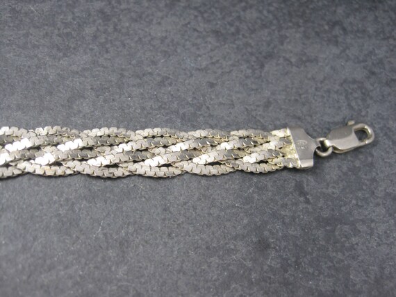 Vintage Italian Sterling Braided Bracelet 7.5 Inc… - image 4