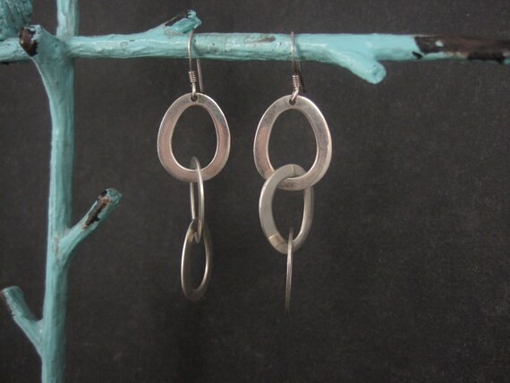 Vintage Sterling Chain Link Earrings - image 3