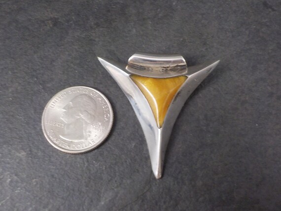 Large Mexican Sterling Triangle Pendant - image 2