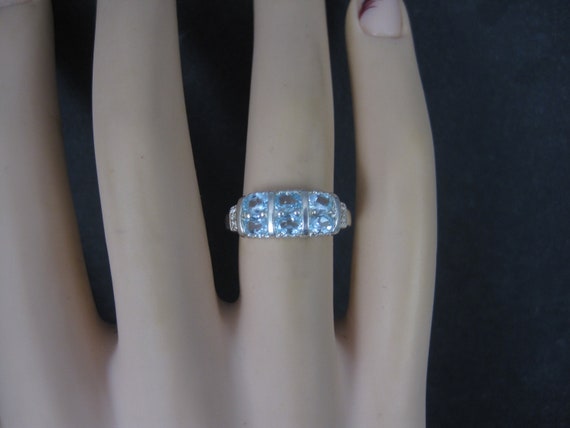 90s Sterling Blue Topaz Ring Size 6 - image 6