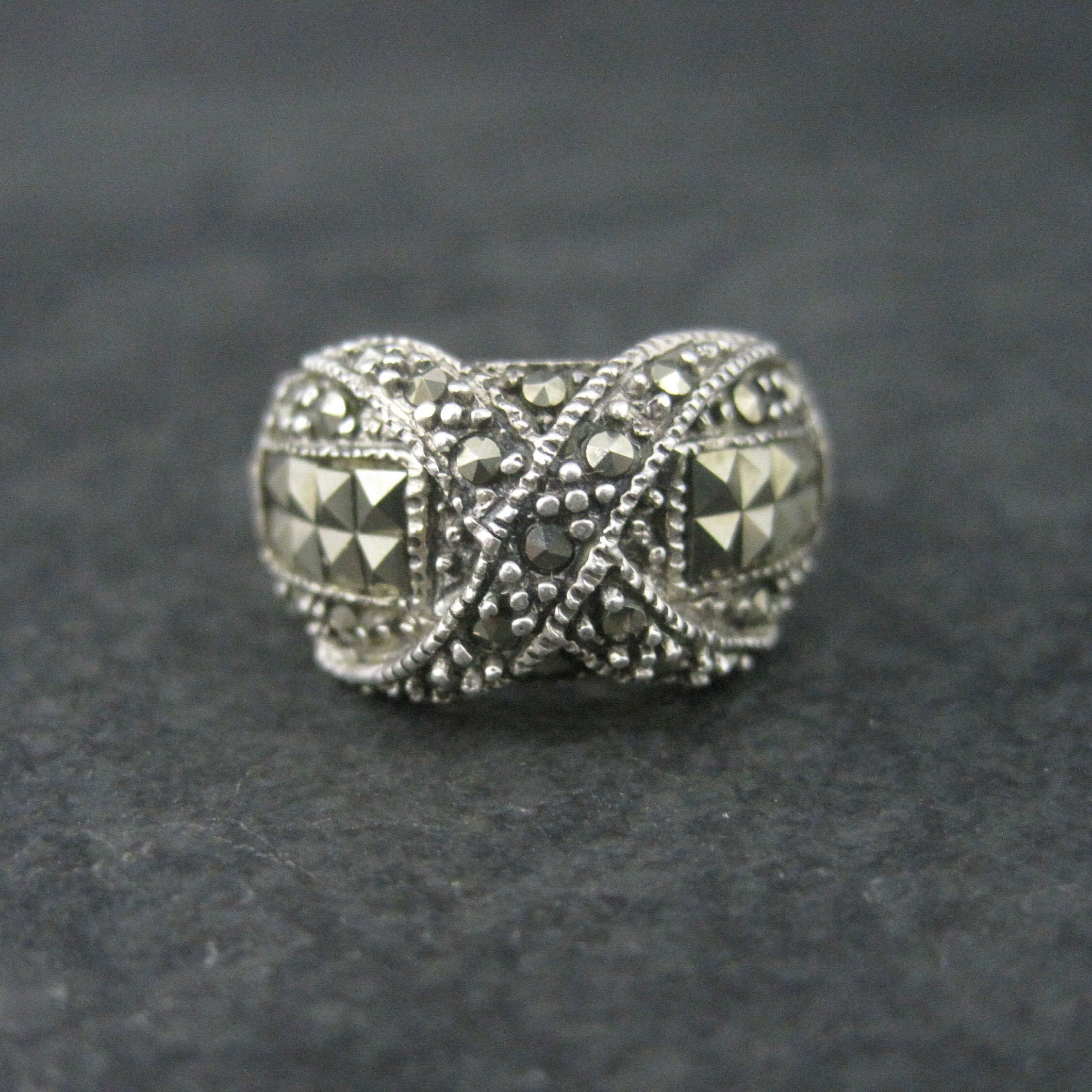 ヴィンテージMarcasite ring Vintage Marcasite X Ring – Stacey Fay Designs