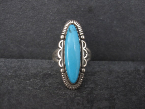 Vintage Turquoise Ring Size 6 Southwestern Sterli… - image 7
