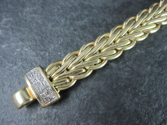 Vintage Italian 14K Diamond Bracelet 7.5 Inches - image 3