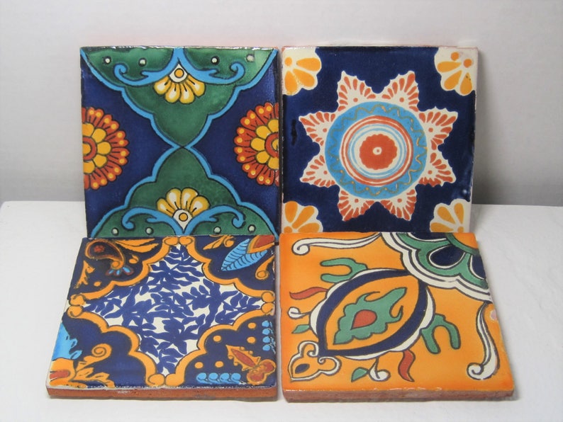 Mexican Tile Drink Coaster Set of 2 image 3