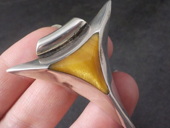 Large Mexican Sterling Triangle Pendant - image 9