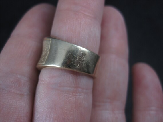 Wide Vintage 18K Vermeil Sterling Textured Ring C… - image 9