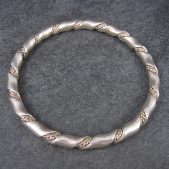 ヴィンテージ！ Sterling Silver Twisted バングル Heavy Vintage Twisted Sterling Bangle Bracelet 7.75 Inches