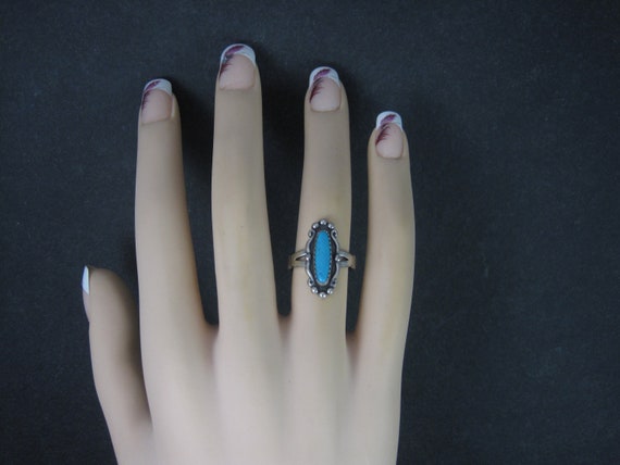 Classic Southwestern Sterling Turquoise Ring - image 4