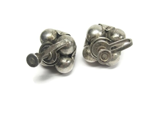 Antique Mexican Sterling Screw Back Earrings - image 5