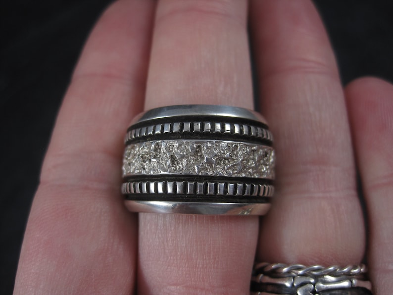 Mens Vintage Navajo Sterling Band Ring Philbert Begay Size 9 image 9