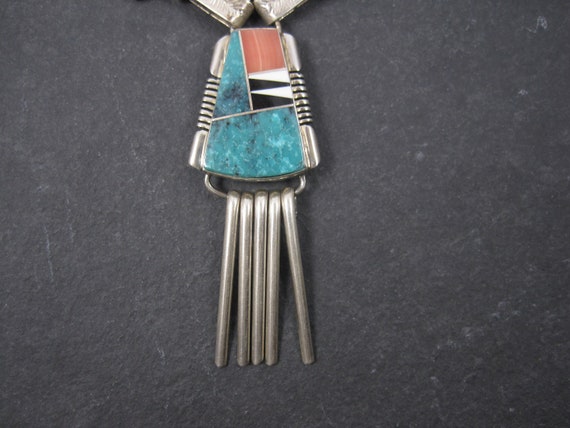 Vintage Navajo Turquoise Inlay Necklace John Char… - image 7