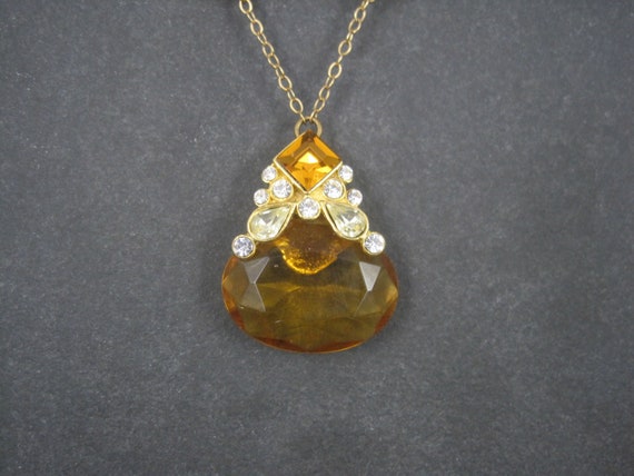 Vintage Golden Glass Necklace Roxanne Assoulin - image 2