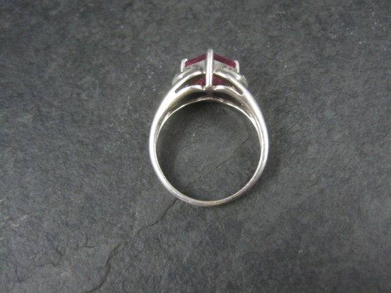 Vintage Sterling Pink Sapphire Ring Size 8 - image 4