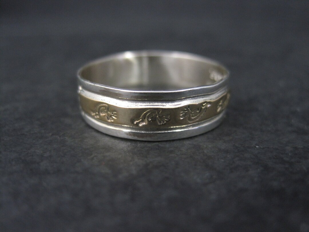 Southwestern Sterling 12K GF Kokopelli Band Ring Etsy