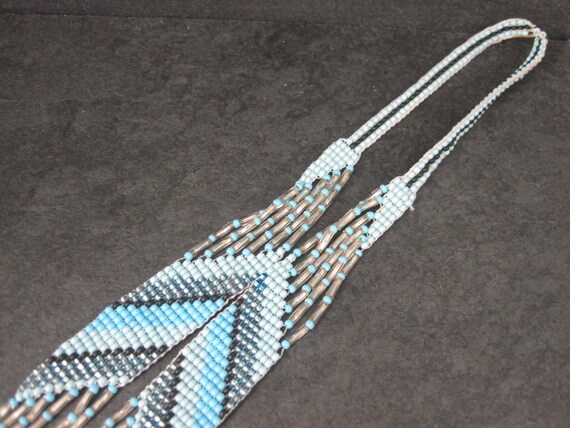 Native Blue Beaded Necklace - image 7