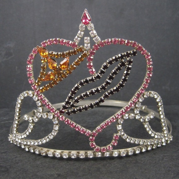 Large 4 Inch Vintage Beauty Queen Pageant Rhinest… - image 1