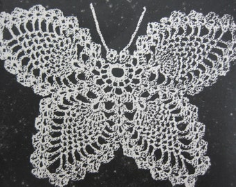 Digital Vintage Butterfly Doily Pattern 8" and 5"