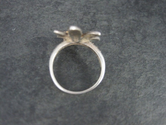 Vintage Sterling Cz Marcasite Starburst Ring Size… - image 4