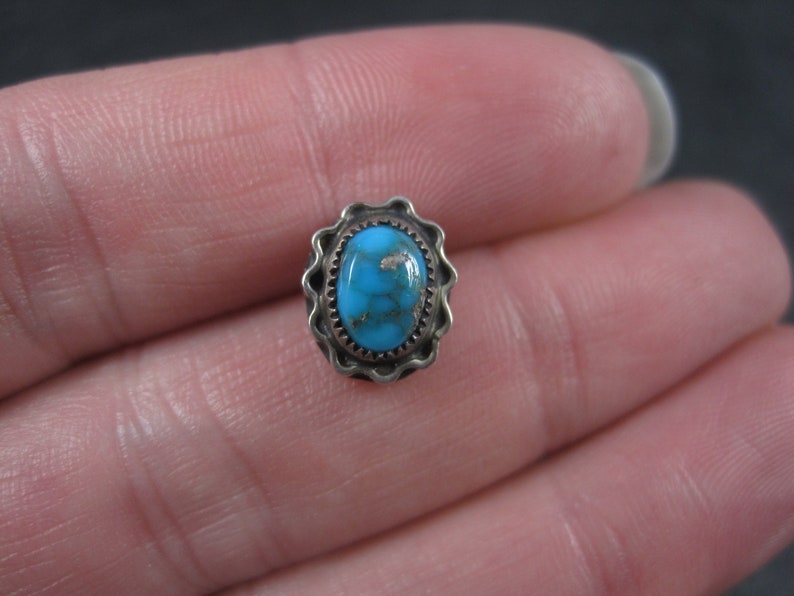 Vintage Southwestern Sterling Turquoise Tie Tack