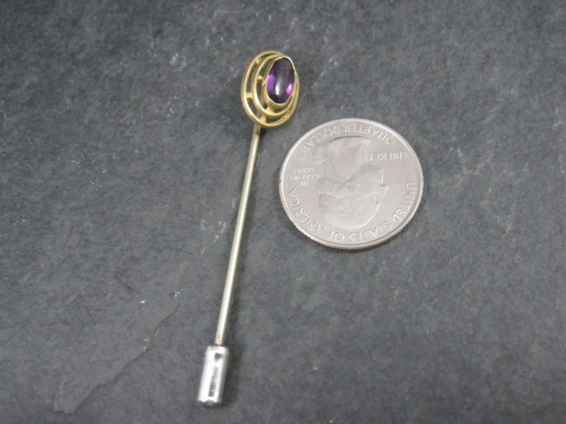 Art Deco Purple Glass Stick Pin