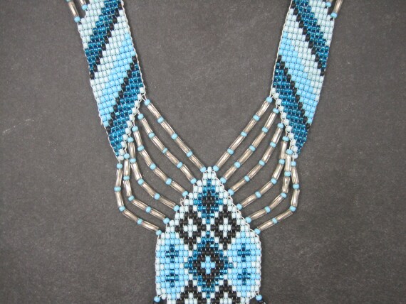 Native Blue Beaded Necklace - image 3