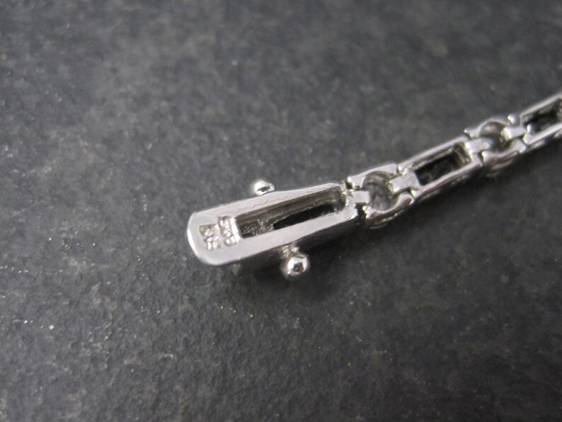 Estate Sterling Black and White Cubic Zirconia Bracelet 7 Inches