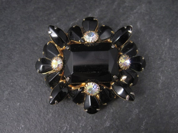 Vintage Black Rhinestone Juliana Brooch - image 6