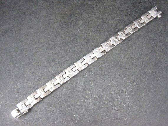 Heavy Vintage Mexican Sterling Link Bracelet 7.5 … - image 3