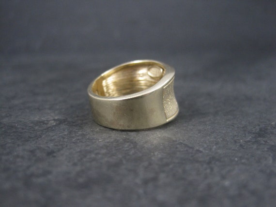 Wide Vintage 18K Vermeil Sterling Textured Ring C… - image 3