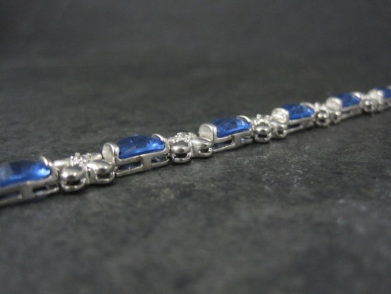 Sterling Faux Sapphire Bracelet 7 Inches - image 6