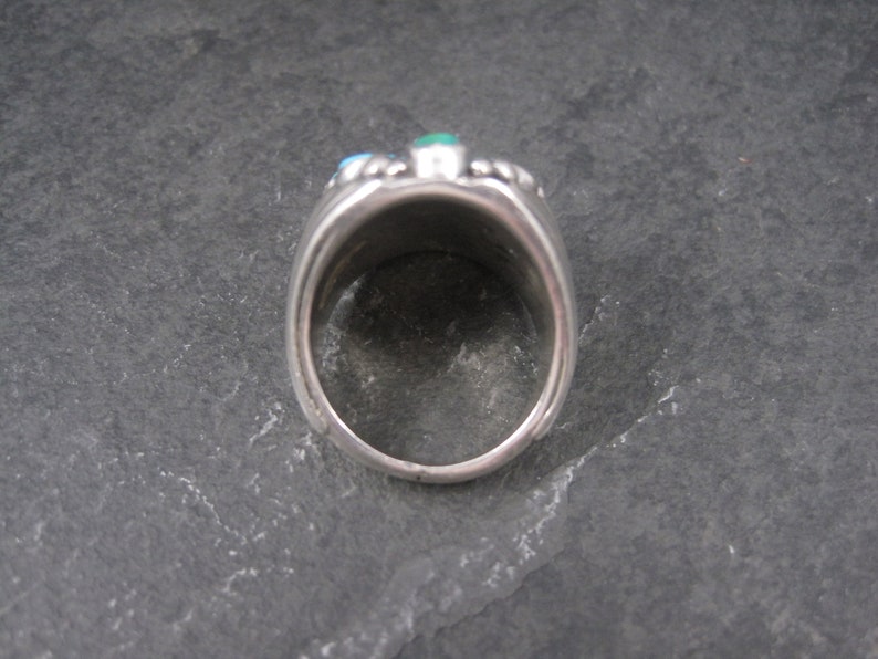 Heavy Vintage Southwestern Sterling Turquoise Ring Size 9